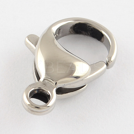 Tarnish Resistant Polished 304 Stainless Steel Lobster Claw Clasps X-STAS-R072-07A-1