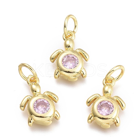 Brass Micro Pave Cubic Zirconia Pendants LS-KK-P187-12H-G-1
