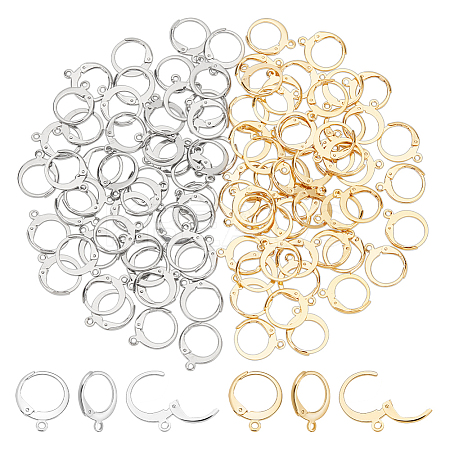 100Pcs 2 Colors 304 Stainless Steel Leverback Earring Findings STAS-PH0005-69-1