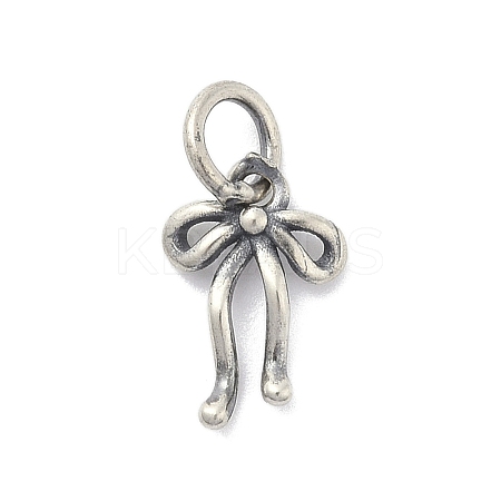 925 Sterling Silver Bowknot Charms with Jump Rings STER-M021-01AS-02-1