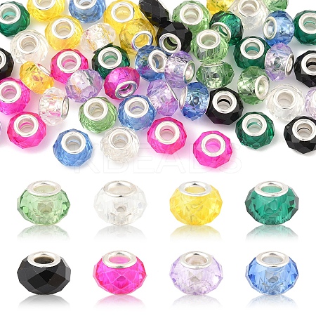48Pcs 8 Colors Handmade Glass European Beads GLAA-FS0002-14-1