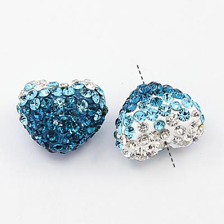 Gradient Color Polymer Clay Grade A Rhinestone Beads RB-A049-01-1