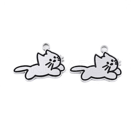 304 Stainless Steel & Enamel Pendants STAS-T073-23P-1