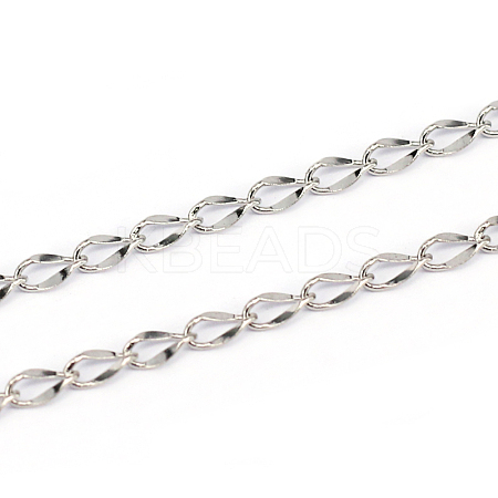 304 Stainless Steel Curb Chains CHS-L001-56-0.4mm-1