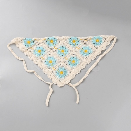 Cotton Knitted Triangle Headscarf AJEW-WH20001-82B-1