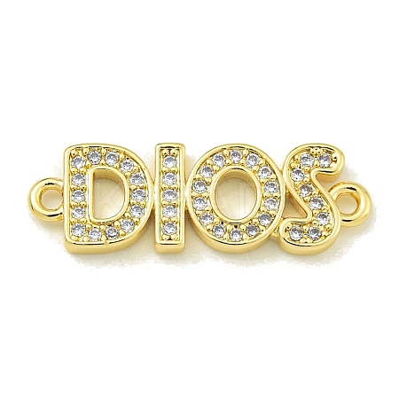 Rack Plating Brass Pave Clear Cubic Zirconia DIOS Links X-KK-U029-17G-1