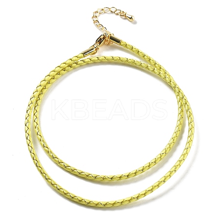 Polyester Cord Braided Necklace Makings MAK-L043-03G-06-1