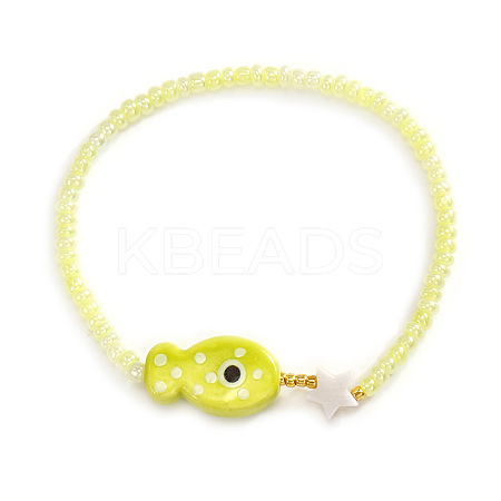 Handmade Porcelain & Resin Beads Stretch Bracelets for Women RS1476-7-1