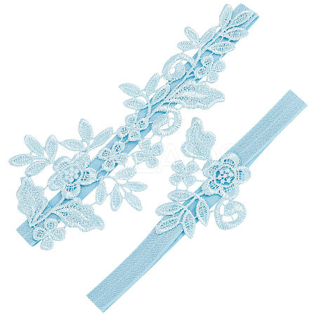 Polyester Lace Elastic Bridal Garters DIY-WH0308-149B-1