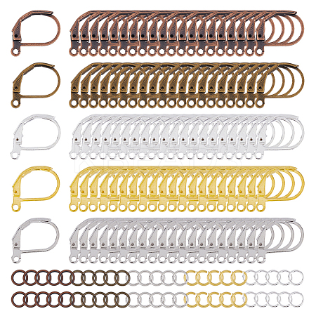200Pcs 5 Color Brass Leverback Earring Findings DIY-FH0006-31-1