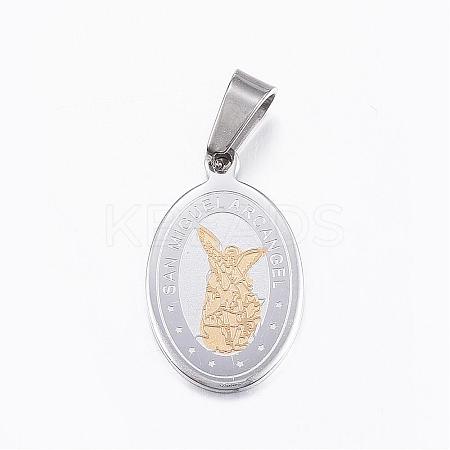 304 Stainless Steel Pendants STAS-H356-11GP-1