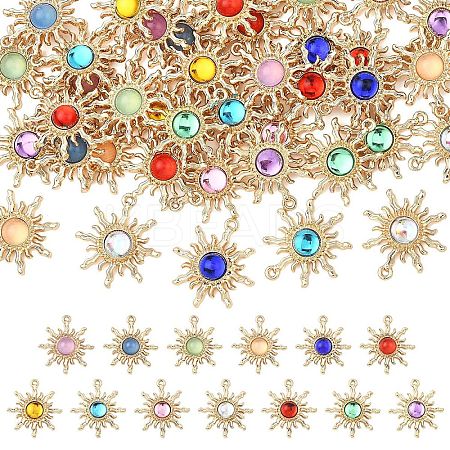 39Pcs 13 Colors Transparent Resin Pendants FIND-YW0009-57-1