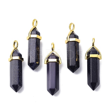 Synthetic Blue Goldstone Pointed Pendants G-G025-01G-25-1