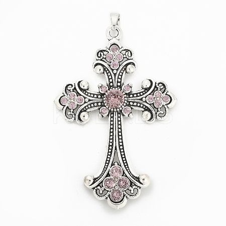 Alloy Rhinestone Big Pendants PALLOY-P198-01AS-RS-1