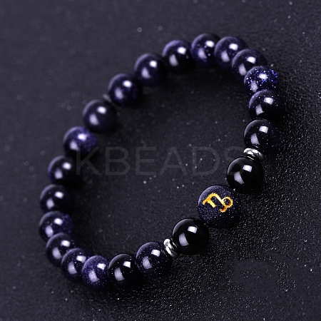 Natural Obsidian Beaded Stretch Bracelets PW-WG74486-11-1