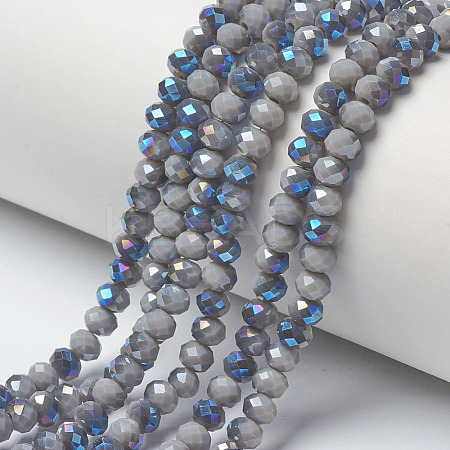 Electroplate Opaque Solid Color Glass Beads Strands EGLA-A034-P4mm-I06-1