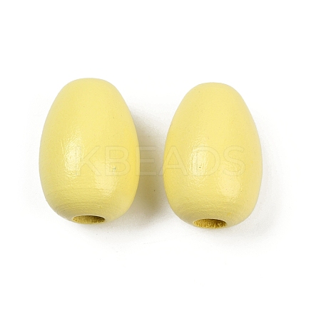 Spray Painted Wood European Beads WOOD-F017-10B-1