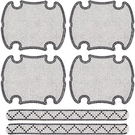 Car Door Handle Bling Rhinestones Stickers AJEW-WH0181-43-1