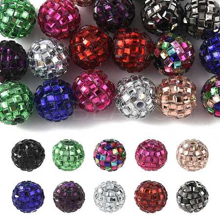 20Pcs 10 Colors Acrylic Rhinestone Beads OACR-FS0002-32-1