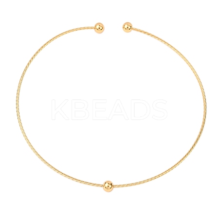 201 Stainless Steel Wire Cuff Choker Necklace NJEW-Z098-01G-1