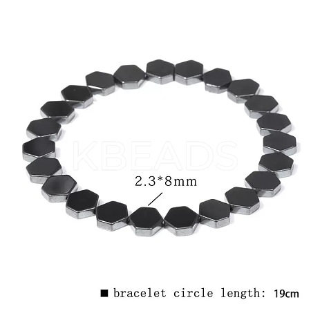 Synthetic Non-magnetic Hematite Beads Stretch Bracelets for Men RL7655-1-1