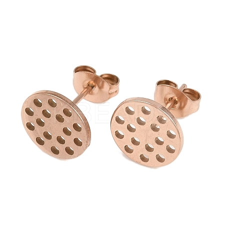 304 Stainless Steel Stud Earring Findings Ion Plating(IP) STAS-P434-06C-RG-1