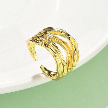 Brass Adjustable Cuff Rings RJEW-V009-05G-1