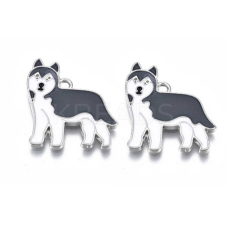 Rack Plating Alloy Enamel Dog Pendants X-PALLOY-T075-157A-1