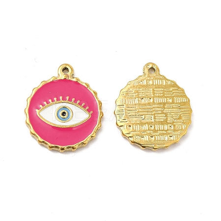 PVD Vacuum Plating 201 Stainless Steel Enamel Pendants STAS-J401-VC836-1