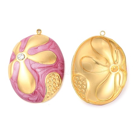 304 Stainless Steel Enamel Pendants STAS-E040-10G-04-1