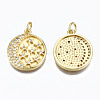 Brass Micro Pave Clear Cubic Zirconia Pendants ZIRC-N039-135-NF-1