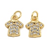 Rack Plating Brass Micro Pave Clear Cubic Zirconia Charms KK-U030-20G-1