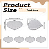 8Pcs 304 Stainless Steel Mirror Polished Finish Stamping Blank Tag Heart Pendants STAS-LP0002-63-2