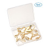Brass Micro Pave Clear Cubic Zirconia Screw Carabiner Lock Charms ZIRC-TA0001-13G-4