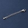 Brass Micro Pave Clear Cubic Zirconia Chain Extender KK-G491-52C-S-2