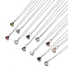 Triangle Cubic Zirconia Pendant Necklaces NJEW-F303-01P-1