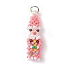 Easter Glass Seed Beaded Dwarf Pendants PALLOY-MZ01037-2