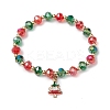 Christmas Theme Glass Beaded Stretch Bracelets BJEW-TA00540-1