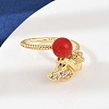 Brass Micro Pave Cubic Zirconia Cuff Rings RJEW-C139-08G-2