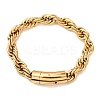 304 Stainless Steel Rope Chain Bracelets for Men Women BJEW-C124-03B-G-4