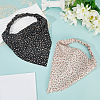 2Pcs 2 Colors Cloth Flower Printed Elastic Headbands for Girls OHAR-CY0001-16-3