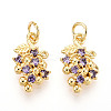 Brass Micro Pave Cubic Zirconia Pendants KK-N265-27G-1