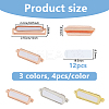 12 Bags 3 Colors Alloy Heat Transfer Watch Band Accessories FIND-DC0007-60A-2