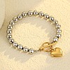 304 Stainless Steel Charm Bracelets BJEW-G750-03A-GP-1