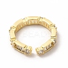 Cubic Zirconia Rectangle Open Cuff Ring KK-A180-41G-01-2