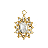 304 Stainless Steel Cubic Zirconia Charms STAS-OY003-99G-01-1