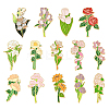 14Pcs 14 Styles Flower Enamel Pins JEWB-CJ0001-75-1