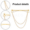   4Pcs 4 Style Brass Hanging Chains Collar Pins Tie Clips AJEW-PH0011-16-4