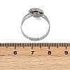 304 Stainless Steel Cuff Ring Components STAS-D372-06P-02-3