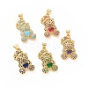 Brass Cubic Zirconia Pendants ZIRC-K089-12G-1